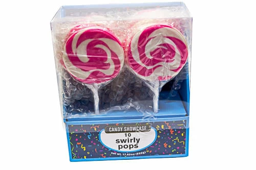 Lolliland Lollipops - Swirl Flat Pops Pink