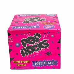 Candy, LOLLIES & Confectionery Pop Rocks Satchel - Bubble Gum - Tutti Frutti Flavour