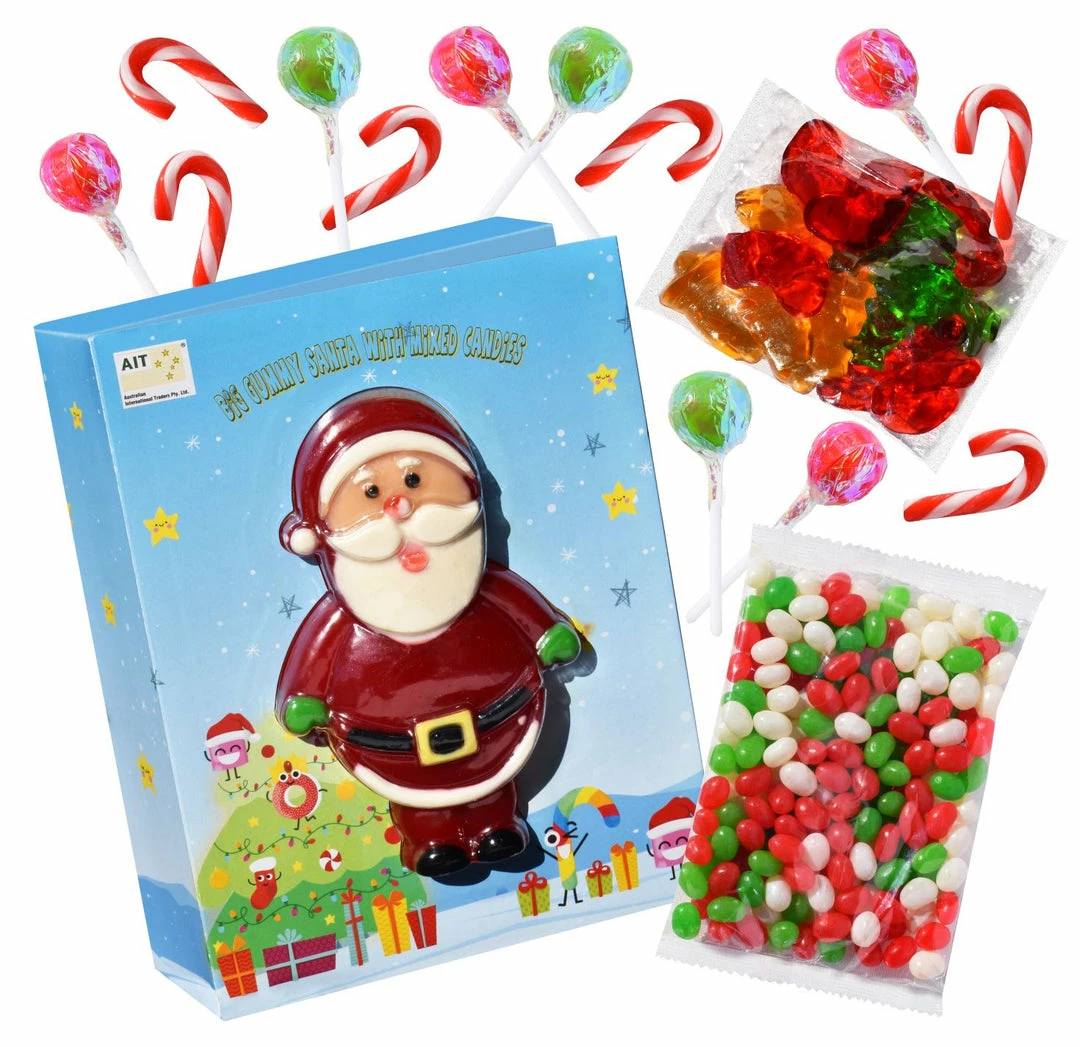 AIT Giant Gummy Santa With Mixed Candies Novelty Confectionery