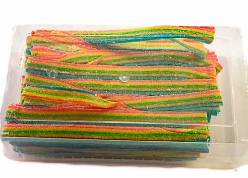 Lolliland Rainbow Sour Straps - Tub 1.2kg SOUR Lollies