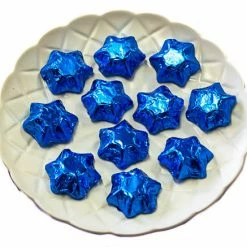 Paul's Confectionery Chocolates - Milk, Dark & White Stars - Chocolate Foil Stars - Electric Blue