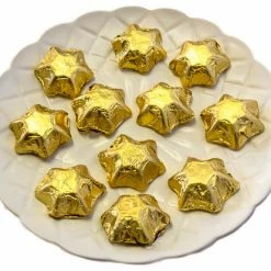 Chocolate Gems Stars - Chocolate Foil Stars - Gold 400g Chocolates - Milk, Dark & White