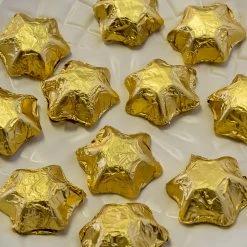 Chocolate Gems Stars - Chocolate Foil Stars - Gold 400g Chocolates - Milk, Dark & White