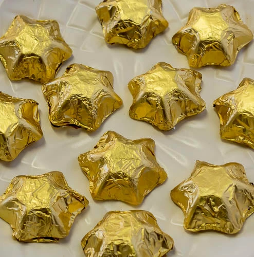 Paul's Confectionery Stars - Chocolate Foil Stars - Gold 5kg Wrapped Sweets - CORPORATE Events
