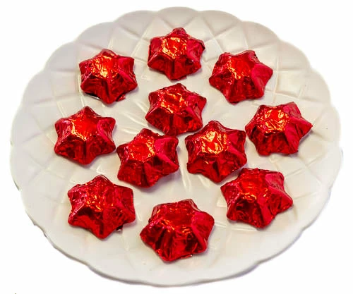 Paul's Confectionery Stars - Chocolate Foil Stars - Red