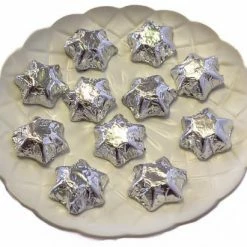 Chocolate Gems Chocolates - Milk, Dark & White Stars - Chocolate Foil Stars - Silver