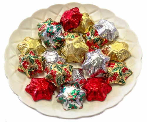 Paul's Confectionery Stars - Chocolate Foil Stars - CHRISTMAS 400g Chocolates - Milk, Dark & White