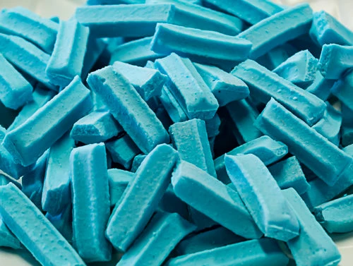 Cooks Confectionery Mini Fruit Sticks - Blue 480g Candy, LOLLIES & Confectionery