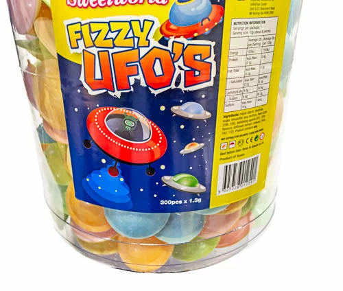 Lolliland Old Aussie Favourites & Classic Retro Lollies Fizzy UFO's - Flying Saucers Tub
