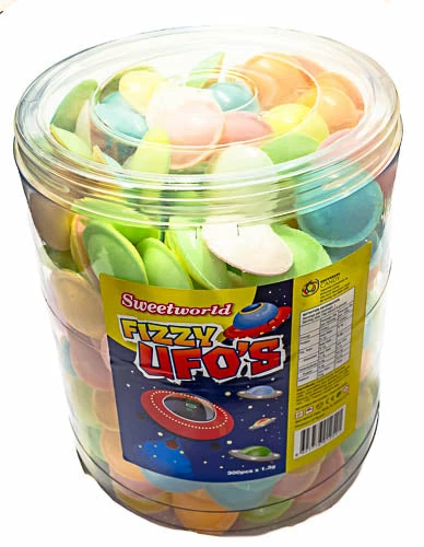 Lolliland Old Aussie Favourites & Classic Retro Lollies Fizzy UFO's - Flying Saucers Tub