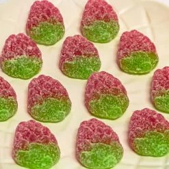 Sunshine Confectionery Outlet SOUR Lollies Vegetarian Sour Strawberries 90g