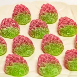 Sunshine Confectionery Outlet SOUR Lollies Vegetarian Sour Strawberries 90g