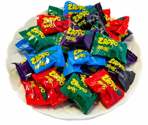 Universal Candy Zappo Drops 45 Piece Bag Candy, LOLLIES & Confectionery
