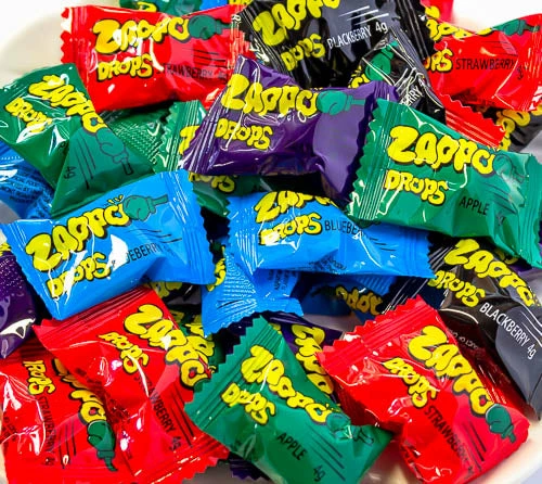 Universal Candy Zappo Drops 45 Piece Bag Candy, LOLLIES & Confectionery
