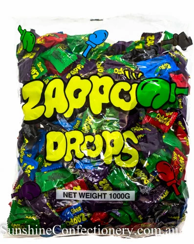Universal Candy Zappo Drops 45 Piece Bag Candy, LOLLIES & Confectionery